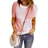 Deseo Amazon 2026 Moda Transfronteriza Europea y Americana Verano Nuevo Estilo Bloques de Color Camiseta de Punto Manga Corta Tops Prendas de Punto