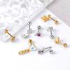 Colgante Mariposa Amor Luna Nueva Zircón Arete Acero Inoxidable Tornillo Doble Cabeza Varilla Gruesa Perforación Cartílago Arete