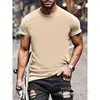 Camiseta de Manga Corta de Color Sólido Lista para Usar de 180g Transpirable Moda Cuello Redondo para Hombres y Mujeres Camisetas Lisas de Manga Corta Publicitarias