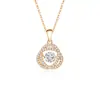 Collar Colgante Corazón Latido Topológico de Amor Plata de Ley S925 Versátil para Mujer Anillo Mobius Completo de Diamante Joyería Transfronteriza Venta al por Mayor