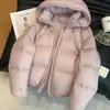Casaco de algodão da moda estilo coreano para outono e inverno, com capuz, estilo europeu, curto, tipo puff de nuvem, feminino