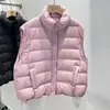 Colete de Penas Atacado para Mulheres Outono Inverno Roupa Exterior Gola Alta Novo Estilo 2026 Camada Quente Colete Jaqueta