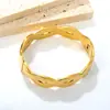 Pulseira transversal de joias, pulseira de corrente oca listrada resistente, pulseira de moda moderna, pulseira de aço inoxidável banhada a ouro 18K para mulheres