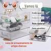 Caixa de Armazenamento de Mesa Doméstica Empilhável Transparente Grande Capacidade Cosméticos Papelaria Conta Manual Ins Suporte de Armazenamento Acrílico