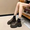 Zapatos de cuero retro para mujer con plataforma gruesa para aumentar la altura, nuevos mocasines de plataforma otoño 2026, zapatos de cuero versátiles estilo británico