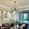 [Transfronterizo] Lámpara de Restaurante, Nuevo Candelabro Retro, Luminaria de Madera Maciza, Estilo Vela, Estilo Country Francés, Sala de Estar, Casa de Huéspedes, Estilo Americano de Alta Gama