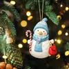 Natal Transfronteiriço Novos Produtos Mais Vendidos Acrílico Plano Boneco de Neve Natalino Atmosfera Festiva Decoração de Árvore de Natal Enfeites para Pendurar