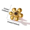 Broche Exagerado Elegante de Acero Inoxidable Perla Girasol Mariposa Geométrico Redondo Hoja Broche Elegante Retro para Mujeres