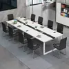 Mesa de conferencias de oficina minimalista moderna mesa larga escritorio y silla combinación banco de trabajo de capacitación para empleados mesa de negociación no