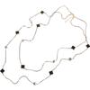 Cadena para suéter de cristal europeo y americano, trébol de cuatro hojas multicapa apilable, collar largo, cadena para suéter, moda femenina de otoño e invierno, combinable con todo
