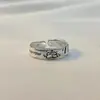 Diseño de Anillo de Pareja Cachorro Línea de Fuegos Artificiales Sentido del Diseño Dibujo Animado Pintado a Mano Anillo para Hombres y Mujeres Anillo Lindo para Novia Grabado
