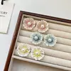 Exquisitos Pendientes de Perlas con Flores Coloridas Estilo Francés para Mujer, Nicho de Alta Gama Lujo Ligero Personalidad Temperamento Versátiles Pendientes Nuevos