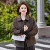 Moda 2026 para Mamá Ropa de Abrigo de Otoño Solapa Ancha Elegante Lana Superior Mujeres de Mediana Edad y Mayores Abrigo de Lana Doble Cara de Primavera y Otoño