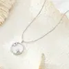 Yachuang Collar de Disco de Fritillaria Blanca Cadena para Mujer Cadena para Clavícula Chapado en Oro Rosa Collar de Circonita Venta al por Mayor