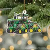 Decorações de Árvore de Natal Personalizadas para Tratores Transfronteiriços Pingentes Planos de Acrílico Enfeites de Presente para o Natal
