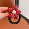 Diadema Infantil Roja con Flores Dulces Afelpadas, Lazo de Lunares Lindo para el Cabello de Niñas, Accesorio Versátil para el Cabello de Niñas Pequeñas