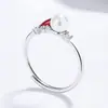 Anillo de Plata 925 Pegamento Carpa Perla Anillo Abierto para Mujer Nicho Joyería de Mano de Alta Gama Nueva Joyería Zirconia Chinoiserie