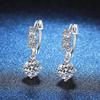 Brincos Transfronteiriços Europeus e Americanos Brincos de Prata Esterlina S925 Diamante Moissanita Design de Nicho Moissanita Cor D 1 quilate