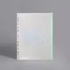 Bolsa de Hojas Sueltas Transparente con Cremallera y Agujeros de Lentejuelas A4A5A6 Bolsa para Documentos Impermeable Esmerilada Ecológica Bolsa para Documentos con Separadores