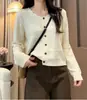 Cárdigan de Punto Redondo para Primavera y Otoño Ropa Exterior para Mujer Top Elegante Nuevo Moda Suéter Corto Inteligente Abrigo