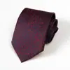 8 cm Mão Gravata Gravata Vestido de Negócios Masculino Preto Puro Acessórios de Trabalho Profissional Noivo de Casamento Listras Vermelhas de Vinho