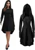 Disfraz Renacentista para Mujer Túnica con Capucha Encaje Halloween Medieval Vestido Largo con Capucha de Doble Largo