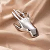 Broche Metálico Exagerado Estéreo Forma de Palma Broche de Tulipa con Lazo Corsage