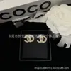 Novos Brincos Duplos C com Laço Xiaoxiangjia, Brincos Longos com Gota de Diamante Estilo Antigo Versão Alta, Brincos com Argola de Coração