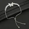 Pulsera de Mariposa de Doble Capa con Incrustaciones de Circonita, Estilo Ins, de Venta Cruzada, Ajustable y Retráctil, con un Diseño de Lujo Discreto de Nicho, de Luo Chen
