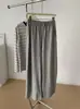 Calça Casual Feminina de Algodão Modal Relaxada, Modelagem Slim, Cintura Alta, Perna Reta, Calça de Piercing Larga para Outono 2026