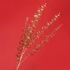 Pensamiento de Siete Colores Flor de Nochevieja Hoja Dorada Cubo de la Fortuna Accesorios Artificiales Eucalipto Hoja de Ginkgo Material para Arreglo Floral de Sala de Año Nuevo