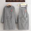 Roupa de Cozinha Moda Manga Longa Anti-incrustante Respirável Macacão Avental Cozinha Doméstica Resistente à Sujeira Roupa de Trabalho Especial para Catering para Mulheres