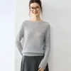 Suéter de Punto de Manga Larga con Cuello Redondo, Ajustado, Estilo Básico Simple, Ropa Interior Adelgazante, Top Versátil, Terciopelo de Cien Colores