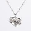 Collar de corazón de diamante completo con letras simples MOM SISTER MIMI NANA miembro de la familia de joyería europea y americana