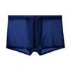 Ropa interior de seda helada para hombre Tallas grandes Talla grande Calzoncillos tipo bóxer para hombres grandes Shorts finos de verano