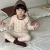 300GAncaiyue Conjunto de Roupa Íntima Térmica Elástica de Algodão Puro Macio tipo Nuvem para Crianças Outono e Inverno Classe a Roupa para Casa