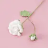 Navidad Día de San Valentín Lana Nuevo Producto Hilo Xuefei Flor de Rosa Tejida a Crochet Rama Decoración de Tienda en Centro Comercial Flor Artificial