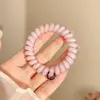 Ligas para el Cabello Cordón de Teléfono Frosted Elásticas Altas No Lastiman el Cabello Cuerdas para el Cabello Estilo Perezoso Ligas para el Cabello Versátiles Diarias Accesorios para el Cabello de Niñas