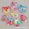 Ursinho gato coelho sorvete pássaro glitter acessórios de cabelo diy grampo corda material fivela de sapato decoração DIY
