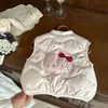 Colete super fofo para bebê, top acolchoado quente de outono e inverno para meninas, agasalho infantil estiloso, colete para meninas