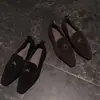 Mocassins de Pele de Ovelha Sapatos Femininos de Cano Baixo Outono e Inverno Novos Couro Genuíno Bico Quadrado Xadrez Sapatos Femininos de Cano Baixo Franceses 40