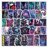 51 Nuevas Pegatinas Estilo Cyberpunk Transfronterizas, Escena Psicodélica de Terror Graffiti Decorativo Casco Pegatinas Impermeables