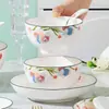 Cor de Esmalte Criativa Popular na Internet Cerâmica Louça Doméstica Tigela de Refeição Tigela de Macarrão Prato Prato de Sopa Prato de Peixe Louça de Casa Nova