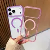 Funda Magnética de Acrílico Ice Shield para Teléfono con Ranura para Apple 17 Pro Max Naranja 16 Anticaídas 15 Transparente Acabado de Alta Gama 13