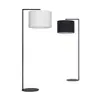 Lámpara de pie LED con pantalla de lino, atenuación continua, control remoto con pedal, ajuste de temperatura de color, lámpara de pesca moderna para sala de estar y dormitorio