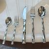 Cuchillo y tenedor de acero inoxidable 304 forjado y engrosado, artículos de cocina para hoteles de cinco estrellas, cuchillo y tenedor para carne, cuchara, vajilla occidental.