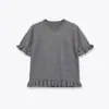 Exportación Transfronteriza Ropa de Mujer Estilo Europeo y Americano Za Aliexpress Popular Moda Otoño e Invierno Versátil de Manga Corta Tejido Decorativo en Capas