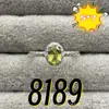 Anillo de Peridoto Natural de 5*7m Incrustado con Gema de Cristal Cortada en Cabujón Ovalado, Tamaño Ajustable, Suministro de Fábrica, Chapado en Oro