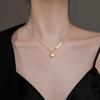 Collar con cara sonriente roja de malla de acero y titanio para mujer, estilo frío, elegante, ligero y de alta gama, 2023