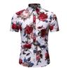 Camisa de manga corta de comercio exterior nueva de Amazon verano estilo coreano corte ajustado estampada cárdigan de playa camisa casual dos piezas